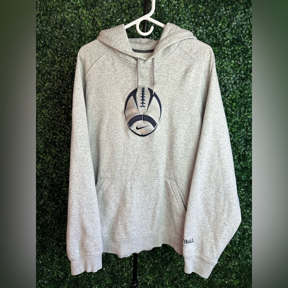 Men's Nike Gray Tag 2000s Football Hoodie XXL